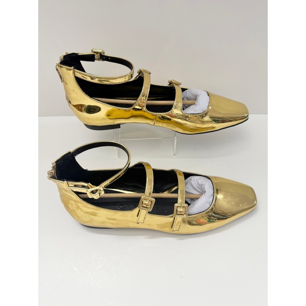 Katy Perry The Confidant Flat Mary Jane Gold Metallic Strappy Sz 9M / 39 - Picture 6 of 9